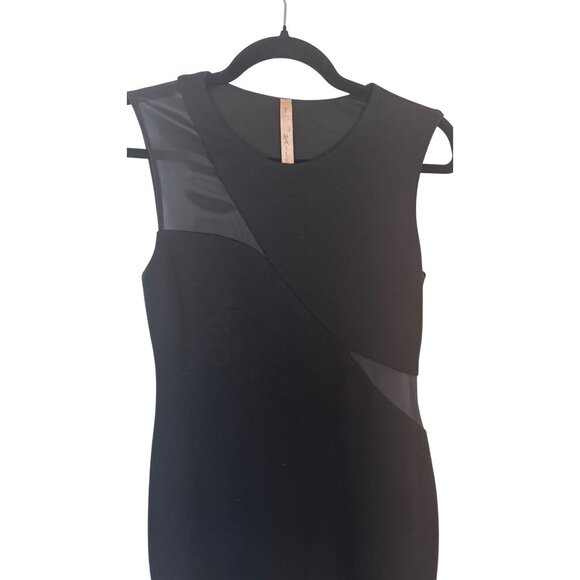 Bailey 44 Small Black Sleeveless Sheath Dress Sheer Mesh Panels - Picture 7 of 16